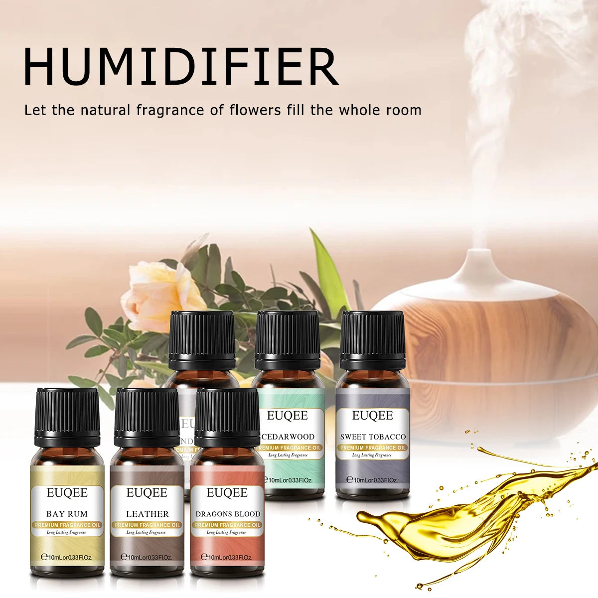 6Pcs/Set Fragrance Oil Gift Kit for Diffuser Coffee Bakery Harvest Spice Pumpkin Pie Forest Pine Sweet Fruit Aroma Oils